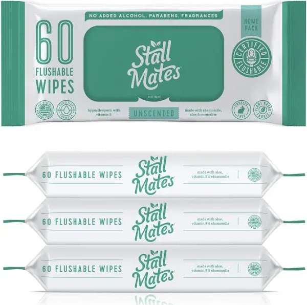 Stall Mates Flushable Hypoallergenic Moist Wipes