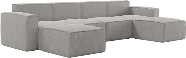 Flash Furniture IS-IT2231-6PCSEC-GRY-GG Bridgetown Luxury Modular Sectional Sofa