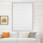 Arlo Blinds Thermal Room Darkening Cordless Fabric Roman Shades, Color: White, Size: 34.5 inchw x 60 inchh, Size: 34.5w x 60H