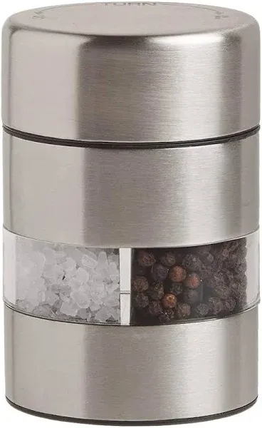 Olde Thompson 4" Stainless Steel Pepper Mill and Salt Mill 2-in-1 Combo