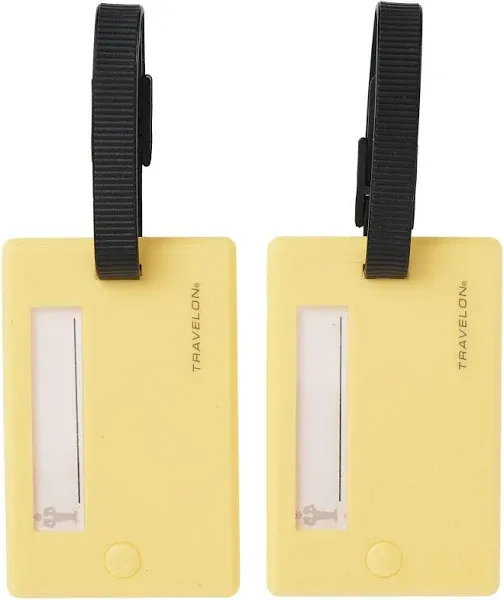 Travelon Set of 2 Luggage Tags-Swivel, Lime, 6.63 x 3.5 x 0.13