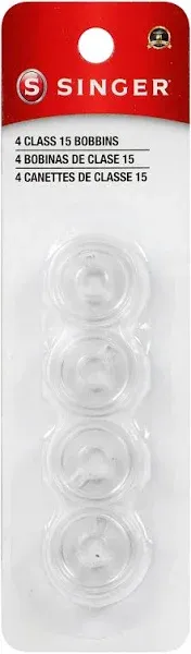 Singer Bobbins Class 15 Transparent, 4-Count