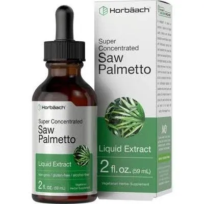 Horbäach Saw Palmetto Liquid Extract | 2 Fl Oz | Alcohol Free | Vegetarian, Non-GMO, Gluten Free Herb Supplement