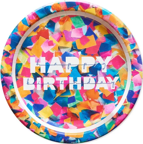 American Greetings Confetti Birthday Party Supplies, Dinner Plates (36-Count)