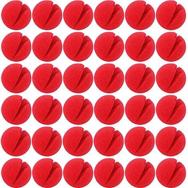 TIHOOD 35PCS 2"x2" Red Circus Clown Nose Bulk for Party Halloween Costume Supplies Christamas