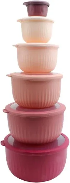 COOK with COLOR Mixing Bowls Nesting Plastic Mixing Bowl Set with Lids