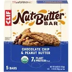 Clif Nut Butter Bar, Chocolate Chip & Peanut Butter, 5 Pack - 5 pack, 1.76 oz bars