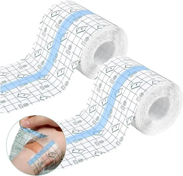 4 Rolls Transparent Stretch Adhesive Bandage, Waterproof Clear Protective Adh...