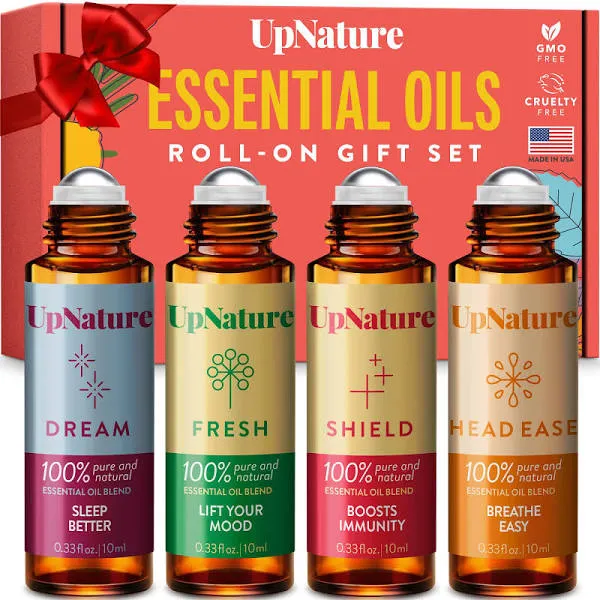 UpNature Wellness Essential Oil Roll On Gift Set Relaxation Gifts for Women & Men