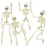 4 Packs Posable Halloween Skeleton, Full Body Skeleton Decoration Movable 4pcs