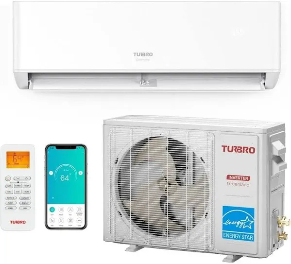 12,000 BTU Mini Split Inverter Air Conditioner with Heat Pump, WiFi Enabled