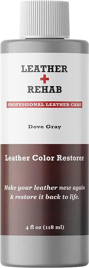 Leather Rehab Leather Color Restorer - Dove Gray - Repair Furniture, Couch, Car Seat, Shoes, Jacket, Purse and Boots - 4 oz.