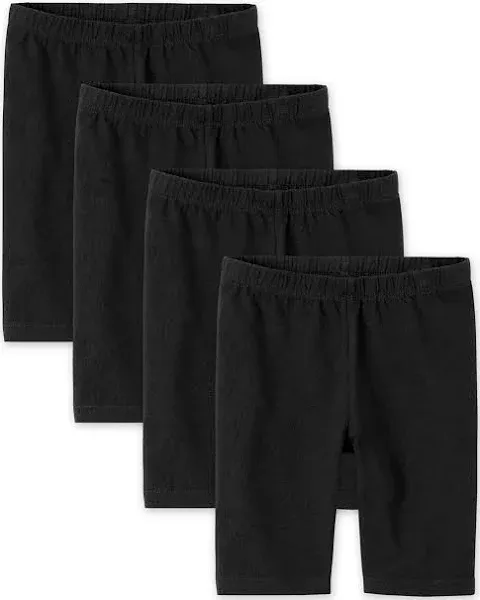 Girls Bike Shorts 4-Pack - Black