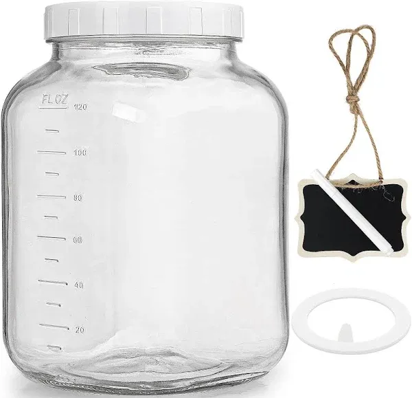 Folinstall 1 Gallon Clear Glass Mason Jar