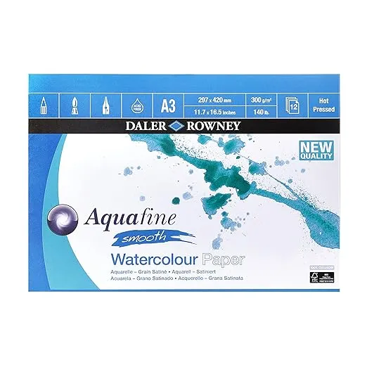 Daler-Rowney Aquafine Watercolour Smooth Pad A4