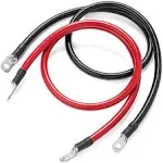 Battery Cable 2 Foot 4 Gauge AWG Wire Set 3/8&#034; M10