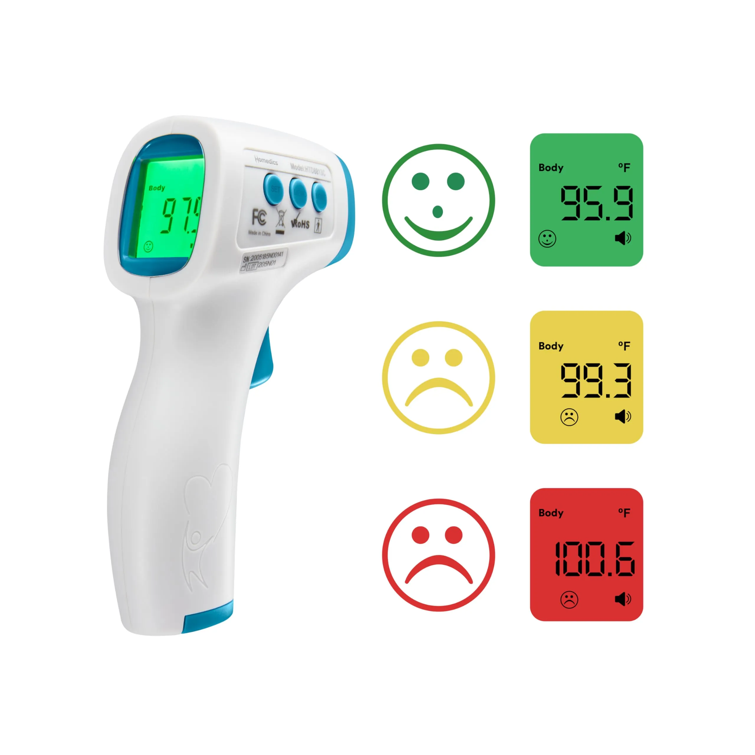 Medical Infrared Non-Contact Digital Forehead Body IR Thermometer Baby Adult kid