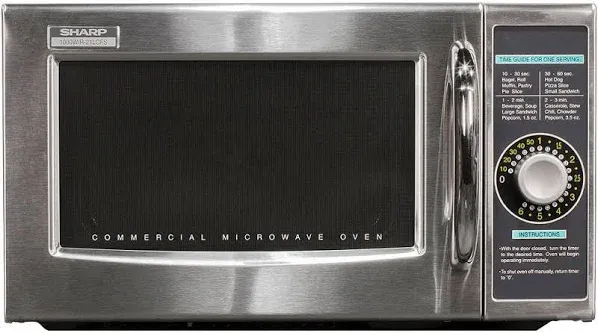 Sharp R-21LCFS Medium Duty Commercial Microwave (Dial Timer, 1000-Watts, 120-Vol