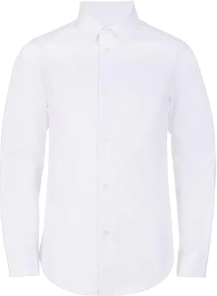 Calvin Klein Boys' Slim Fit Solid Stretch Poplin Shirt