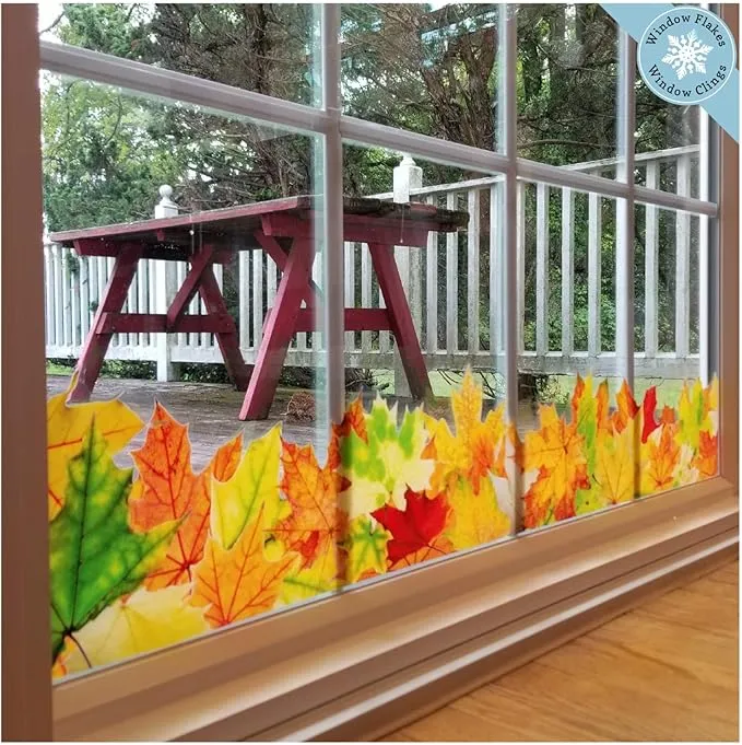 Fall/Autumn Leaves Border Window Cling