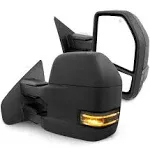 For 2004-2014 Ford F-150 Power Heated Puddle Light Turn Signal Black Tow Mirrors