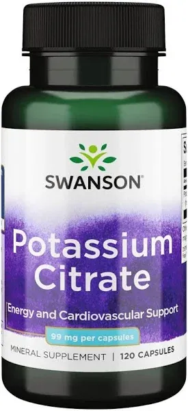 Swanson Potassium Citrate, 120 Capsules