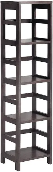 Winsome Wood Narrow Four-Shelf Modular Shelving Unit - Espresso Finish