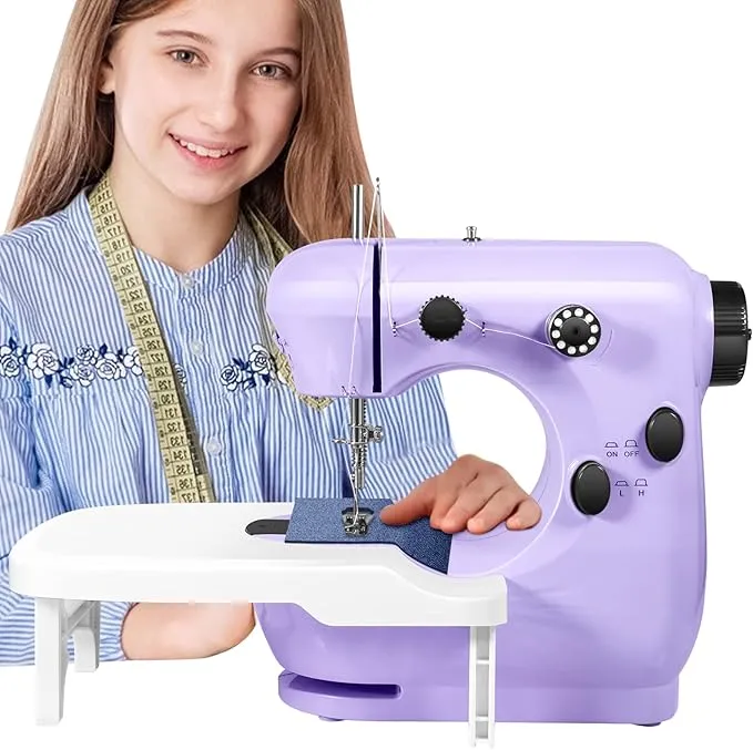 Sewing Machine for Beginner, Dual Speed Portable Machine-Purple 