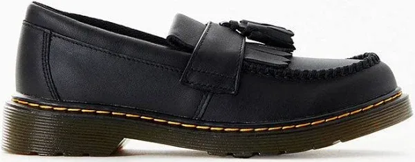 Dr Martens Kids Adrian Softy T Leather Tassel Loafers in Black