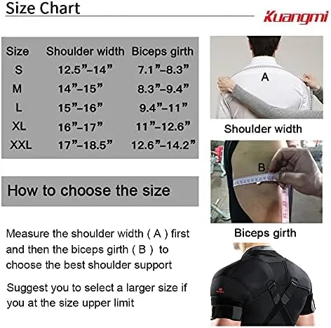 Kuangmi Double Shoulder Support Brace Strap Wrap Neoprene Protector