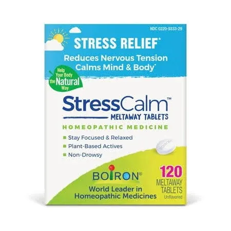 Boiron StressCalm Tablets for Relief of Stress, Anxiousness, Nervousness, Irritability, and Fatigue