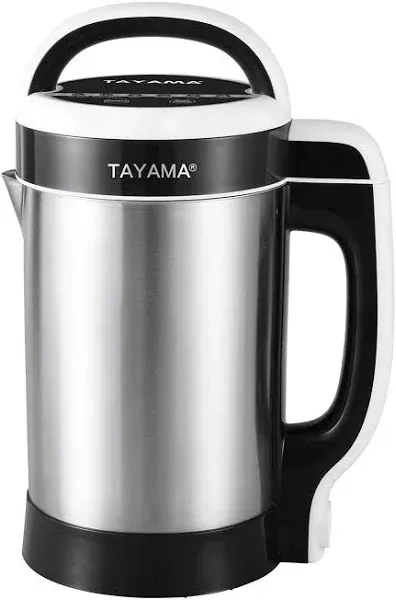 TAYAMA Multi-Functional Stainless Steel Soy and Nutmilk Maker, 1.3L, Black