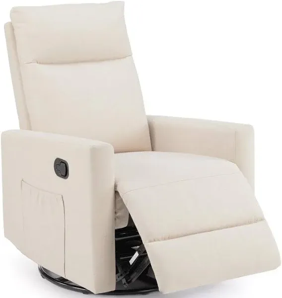 Sweetcrispy Recliner Chair Swivel Rocking Glider Rocker Recliner Nursery Chair with Extra Large Footrest for Living Room