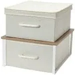 Household Essentials Stacking Storage Boxes with Laminate Top Coastal Oak