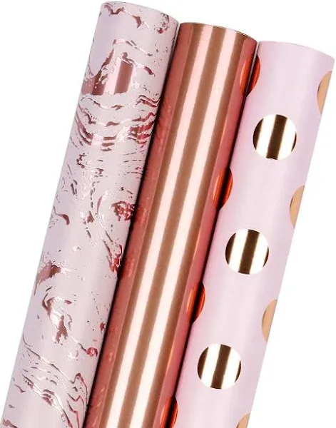 Pink Valentine&#039;s Day Wrapping Paper Roll - Mini Roll -17in x 120in 3 Rolls - ...