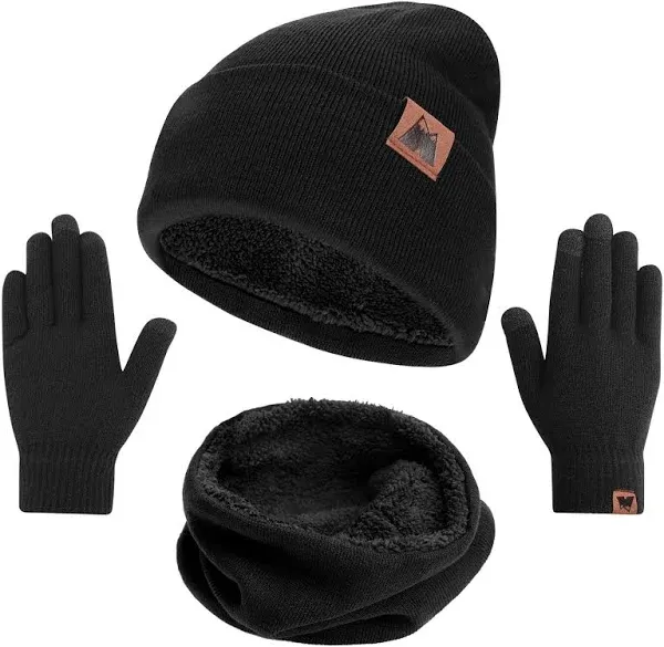 Beanie Hat Scarf Gloves Set