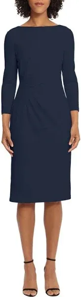 BOAT NECK KNEE LENGTH FITTED DRESS