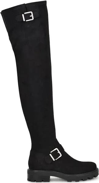 Nine West Women's Nans Over The Knee Boots | Black | Size 9.5 | Suede