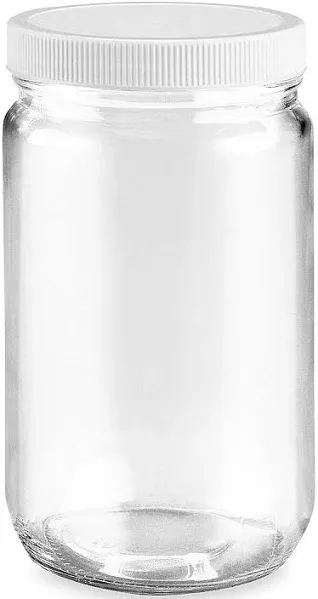 ULINE 32 oz Clear Straight-Sided Glass Jars