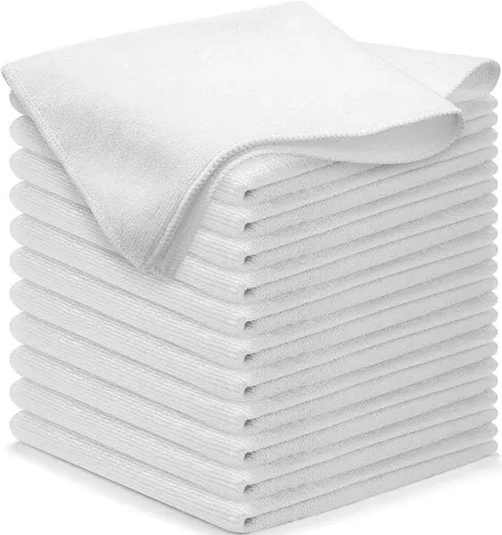 Microfiber Cleaning Cloth Grey - 12 Pcs (12.5&#034;X12.5&#034;) - High Performance - 1200 