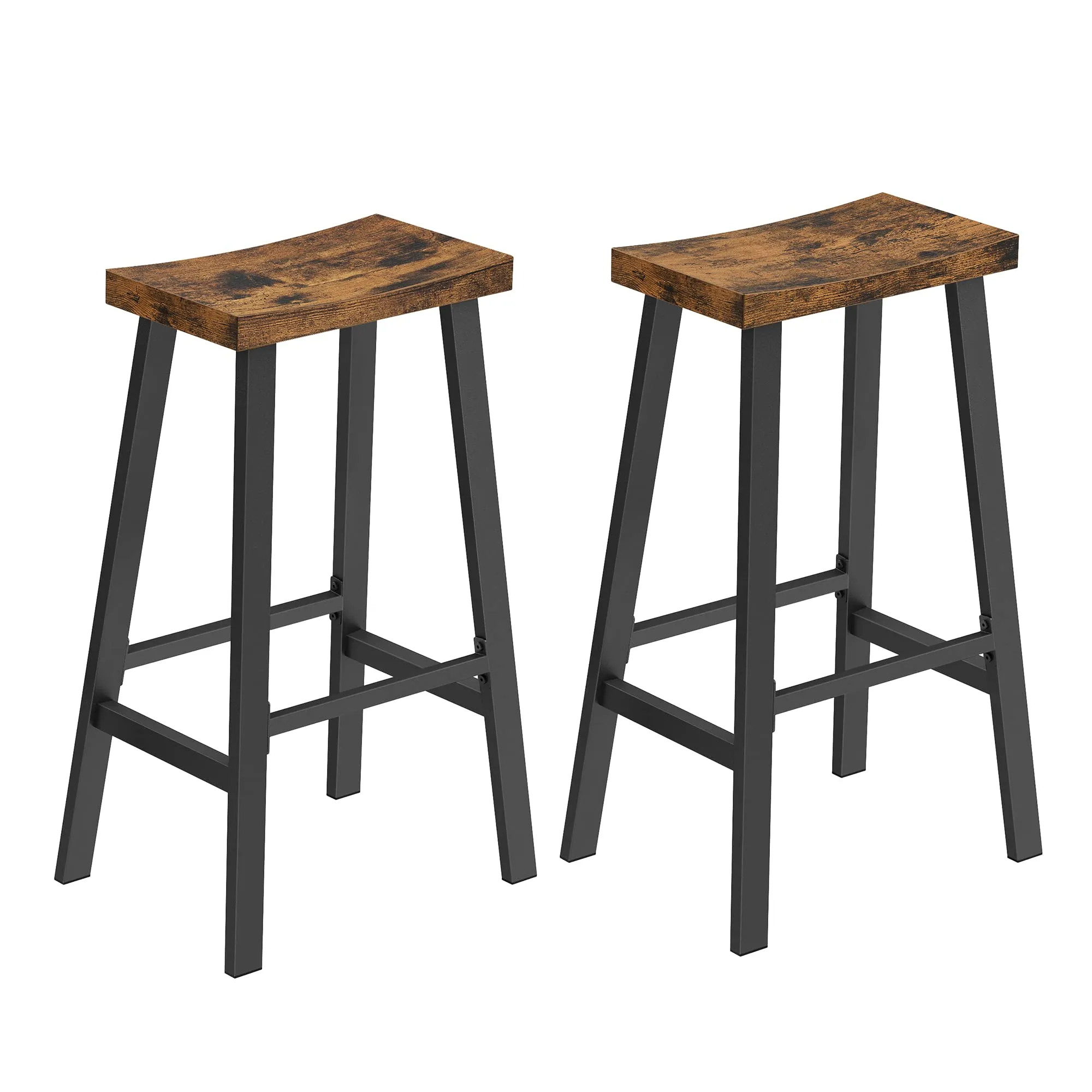 VASAGLE Set of 2 Counter Height Bar Stools with Footrest