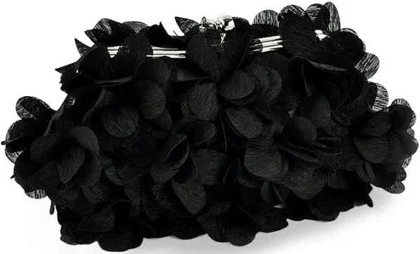 Women's Honjintin Flower Clutch Handbag Black,Evening Clutch Purses for Weddings,Partys,Prom