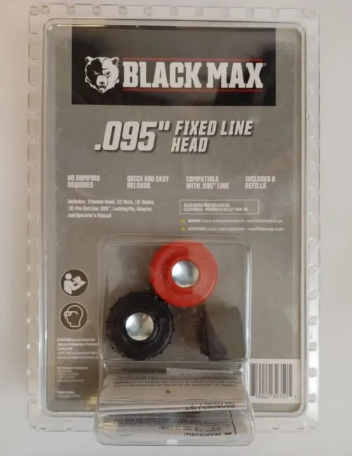 Black Max .095-inch Fixed Line Trimmer Head with Replacement Line