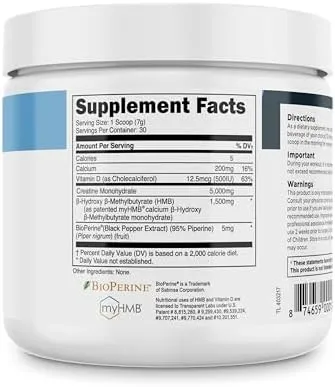 Transparent Labs Strengthseries Creatine Hmb Supplement (7.41 oz)