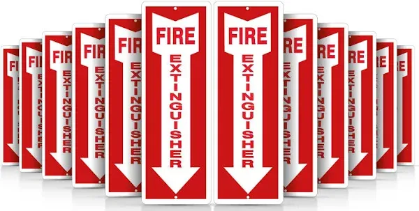 OLANZU Fire Extinguisher Signs for business 12"x 4" Pack Fire Extinguisher Signs