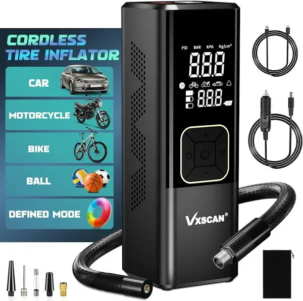 Tire Inflator Portable Air Compressor, Air Pump for Car Tires with Tire Press...