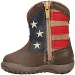 Roper Little Kids American Patriot Boot, Brown, 2