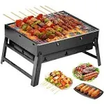 Uten Charcoal Grill, BBQ Grill Folding Portable Lightweight Smoker Grill, Barbecue Grill Small Desk Tabletop Outdoor Grill for Camping Picnics