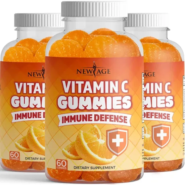 NEW AGE Vitamin C Gummies Orange Vitamin C Gummy - Supports Healthy Immune System - Vegetarian Without Gluten (180 Gummies)