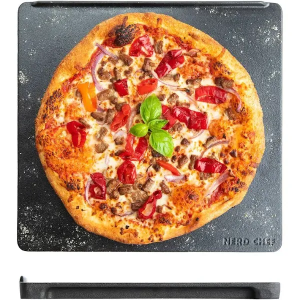 NerdChef Speed Steel - High Performance Pizza Baking Stone | Integrated Backs...